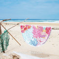 Venda quente Popular design 100% algodão Rodada toalha de praia BT-527 china fornecedor